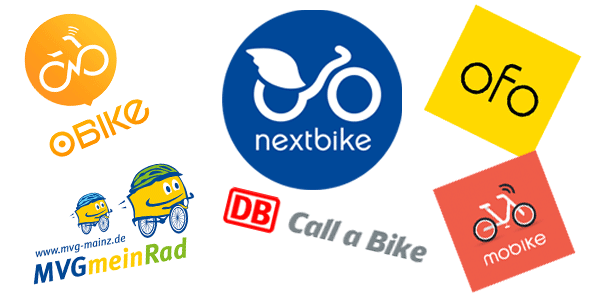 Bikesharing NextBike, Callabike, mobike, obike